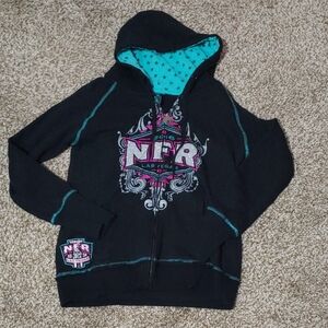 2016 NFR National Finals Rodeo Women's Jacket Black Hoodie Full Zip Size M